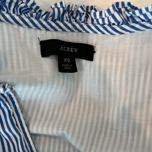 J Crew Tiered Popover Dress in Blue and White Stripes - Picture 8 of 8